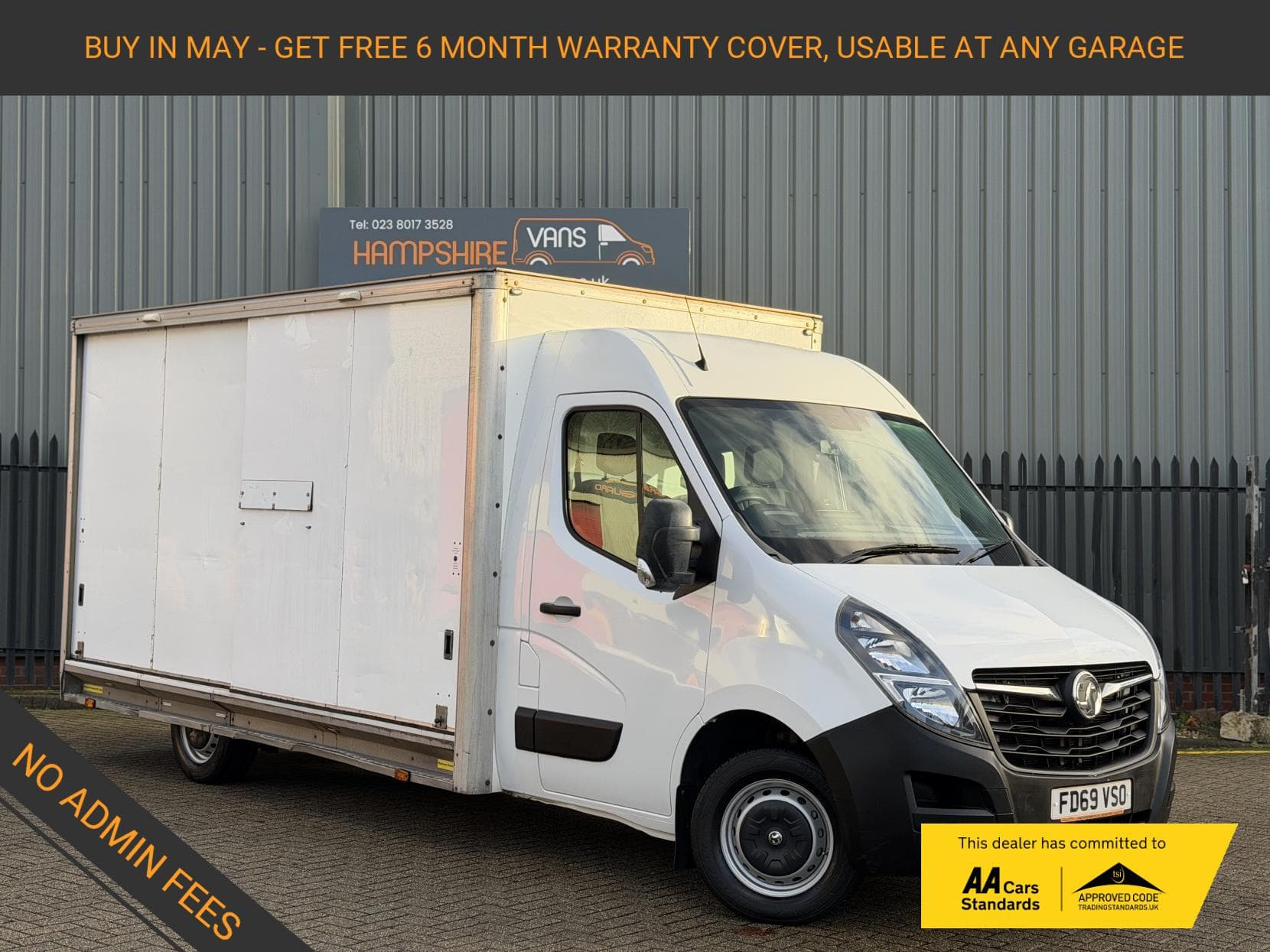 2020 Vauxhall Movano 2.3 CDTi 3500 Luton 4dr Diesel Manual FWD L3 H1 Euro 6 (20m3) (130 ps)