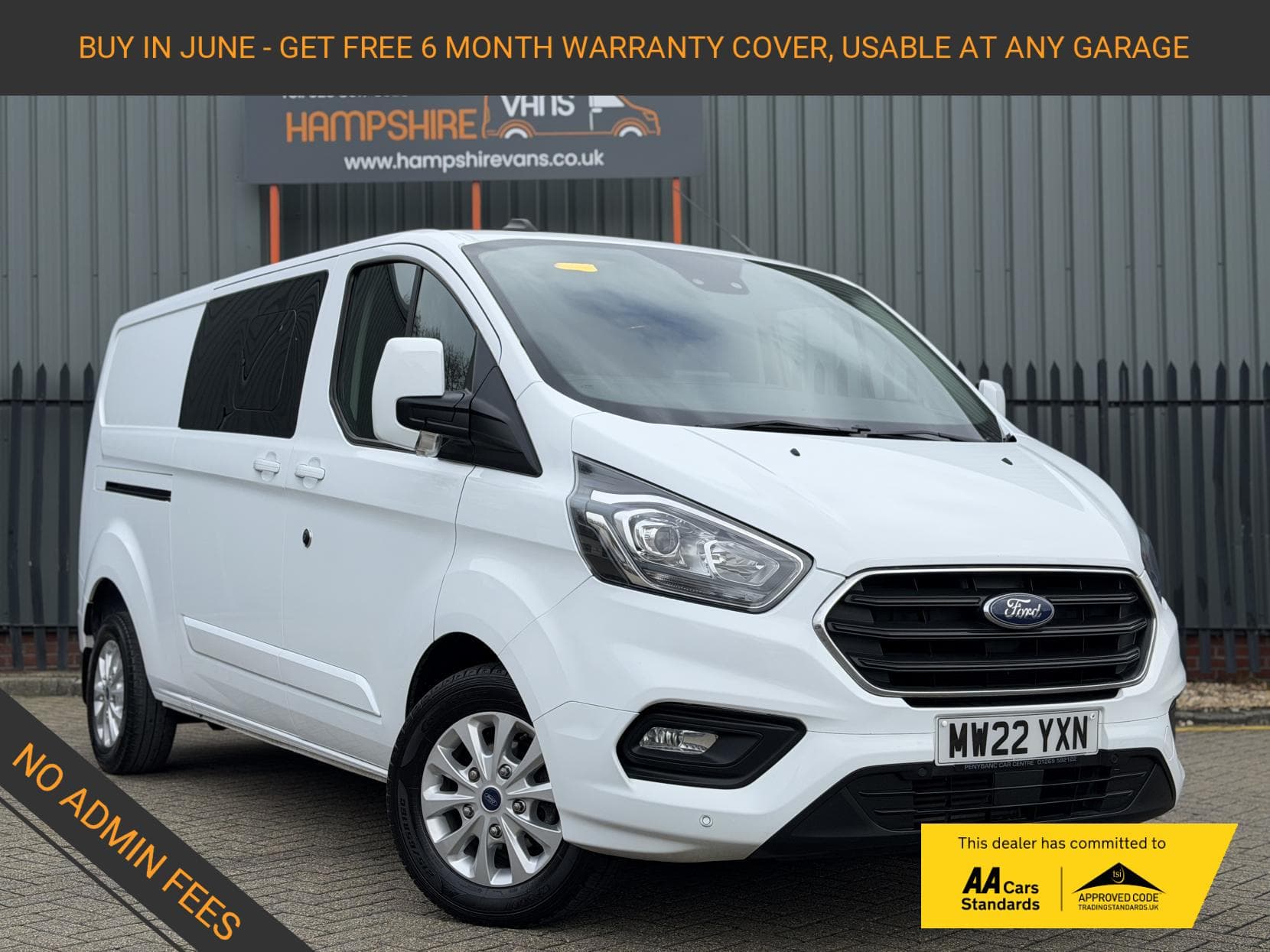 2022 Ford Transit Custom 2.0 300 EcoBlue Limited Crew Van Double Cab 5dr Diesel Manual L2 H1 Euro 6 (s/s) (130 ps)