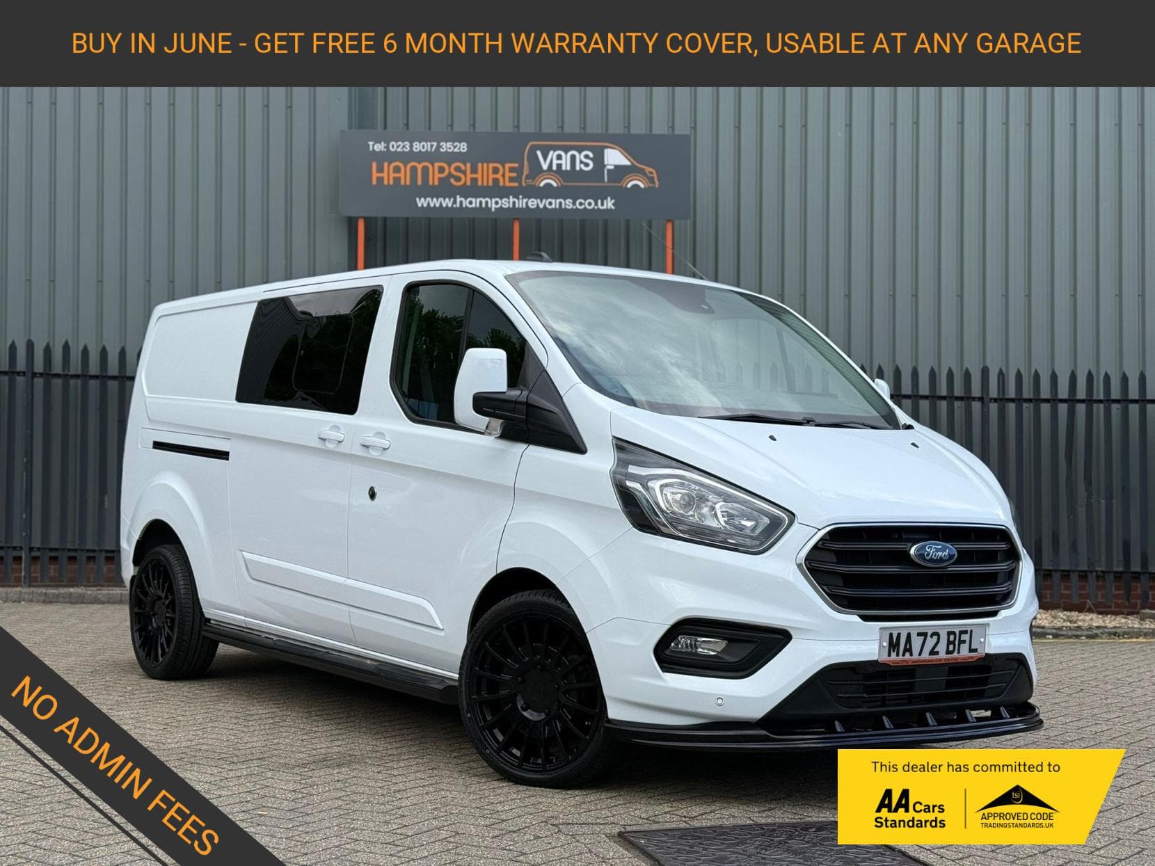 2022 Ford Transit Custom 2.0 300 EcoBlue Limited Crew Van Double Cab 5dr Diesel Manual L2 H1 Euro 6 (s/s) (130 ps)
