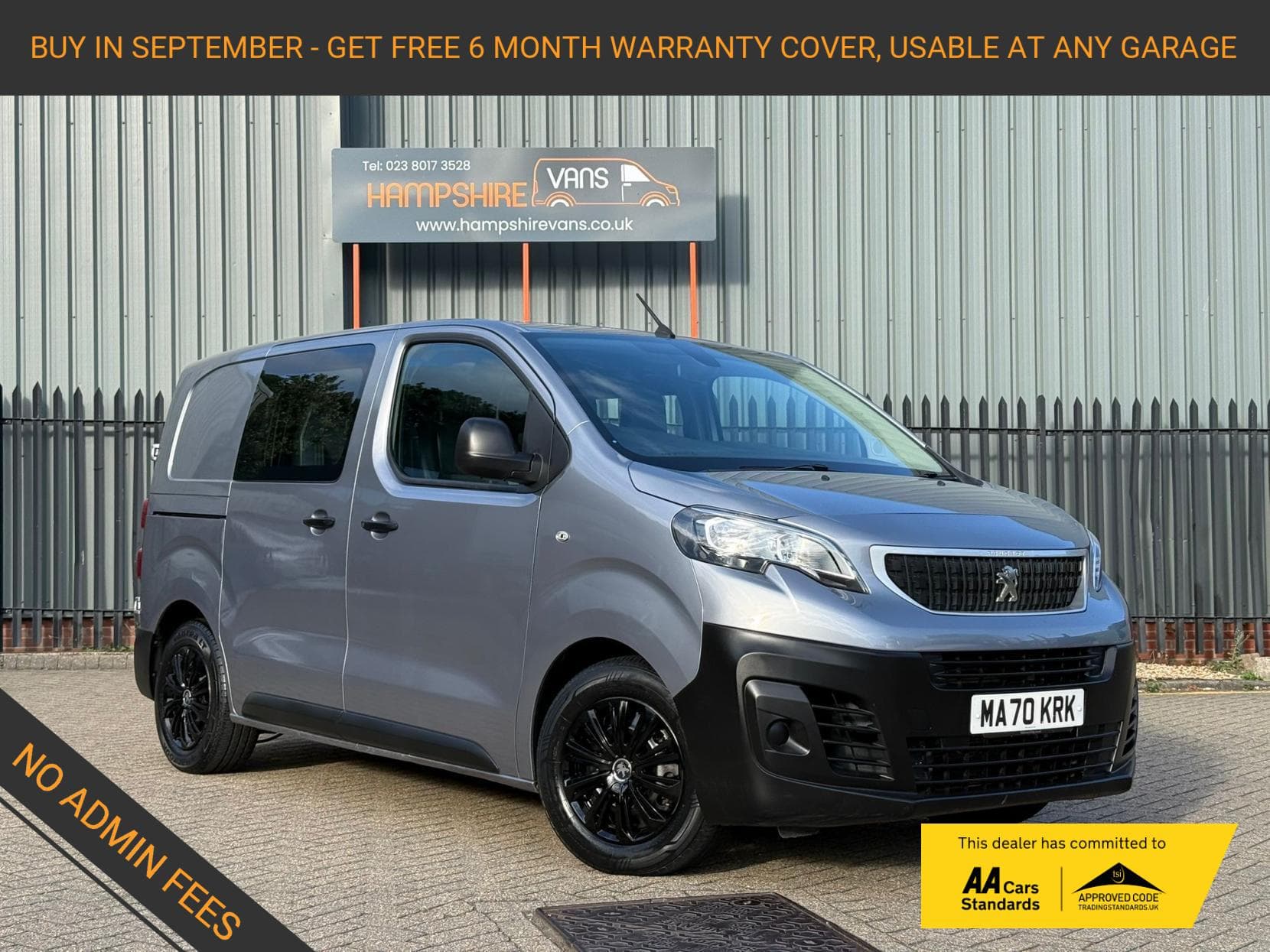 2020 Peugeot Expert 1.5 BlueHDi Compact Combi Van Double Cab 5dr Diesel Manual SWB Euro 6 (s/s) (100 ps)