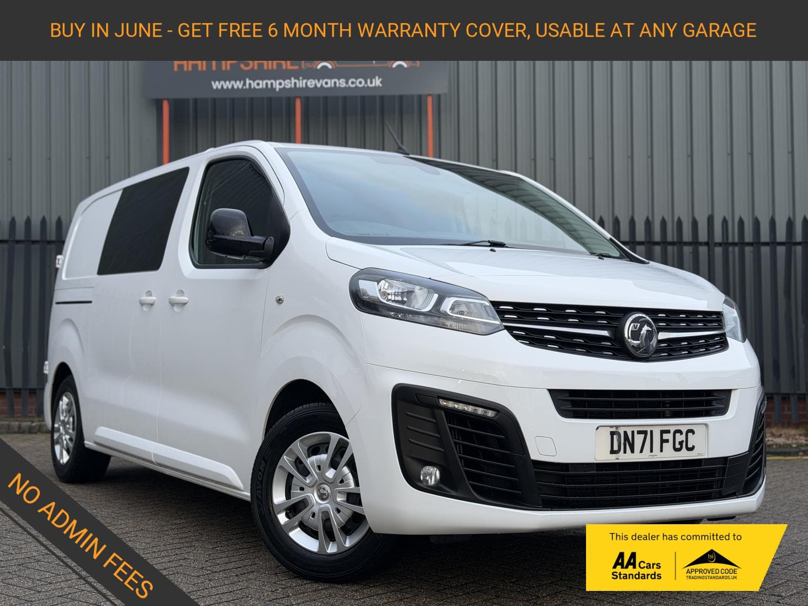 2021 Vauxhall Vivaro 2.0 Turbo D 3100 Sportive Crew Van Double Cab 5dr Diesel Manual L1 H1 Euro 6 (s/s) (120 ps)