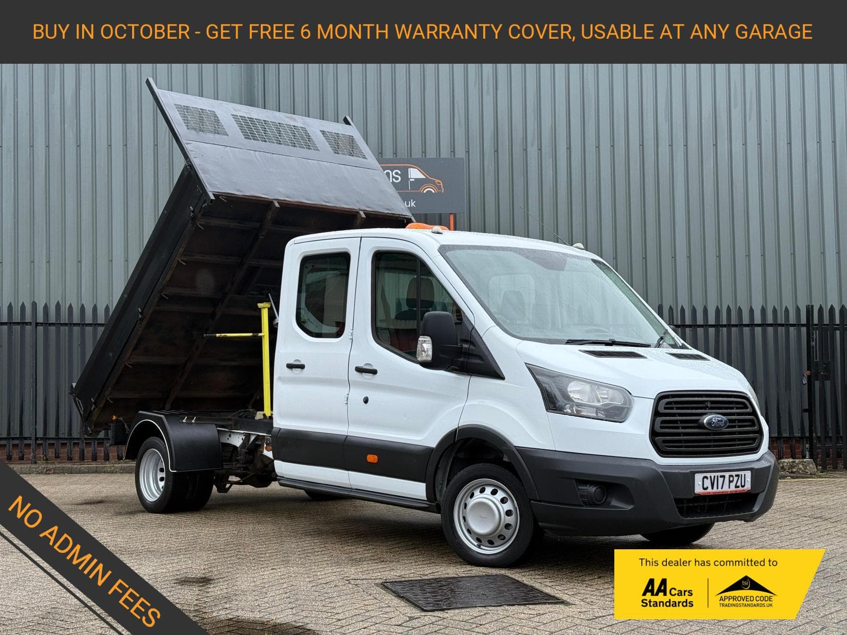 2017 Ford Transit 2.0 350 EcoBlue 1-Way Double Tipper Double Cab 4dr Diesel Manual RWD L3 Euro 6 (1-Way, 1-Stop) (105 ps)