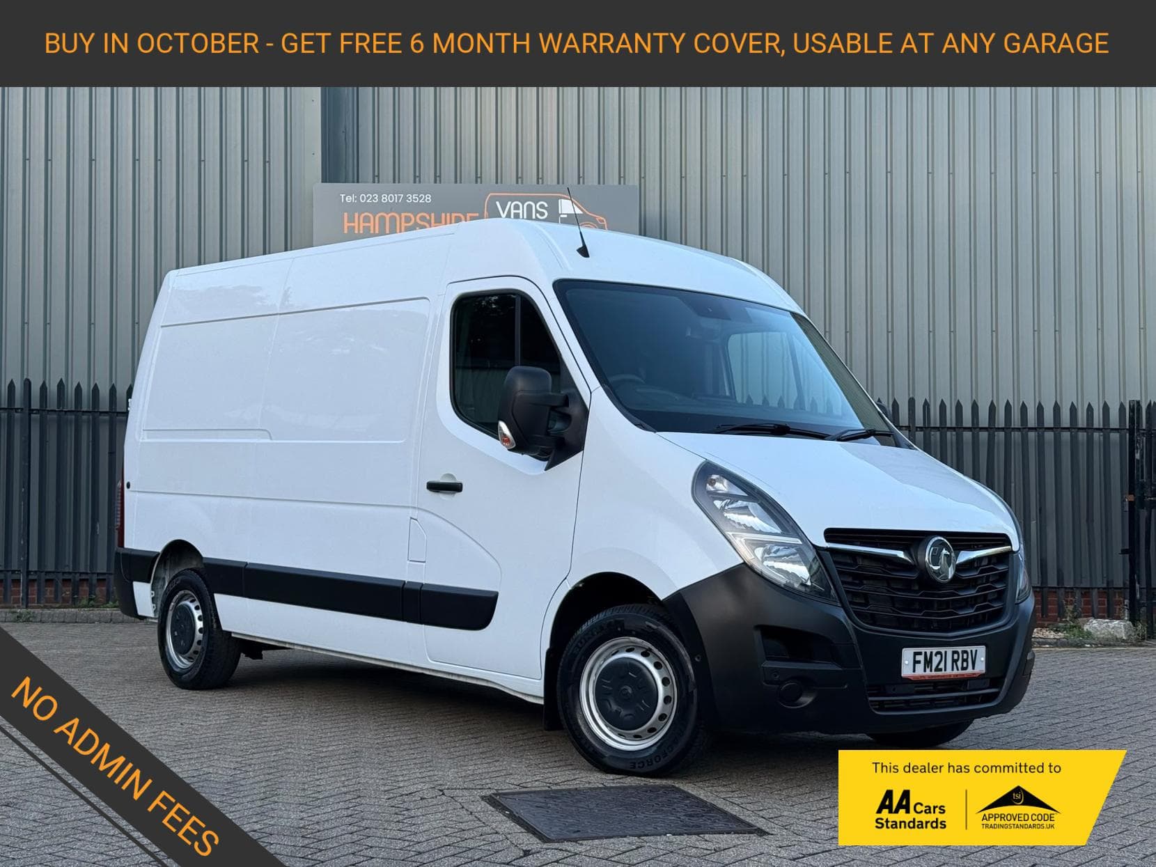 2021 Vauxhall Movano 2.3 CDTi 3500 BiTurbo Edition Panel Van 5dr Diesel Manual FWD L2 H2 Euro 6 (135 ps)