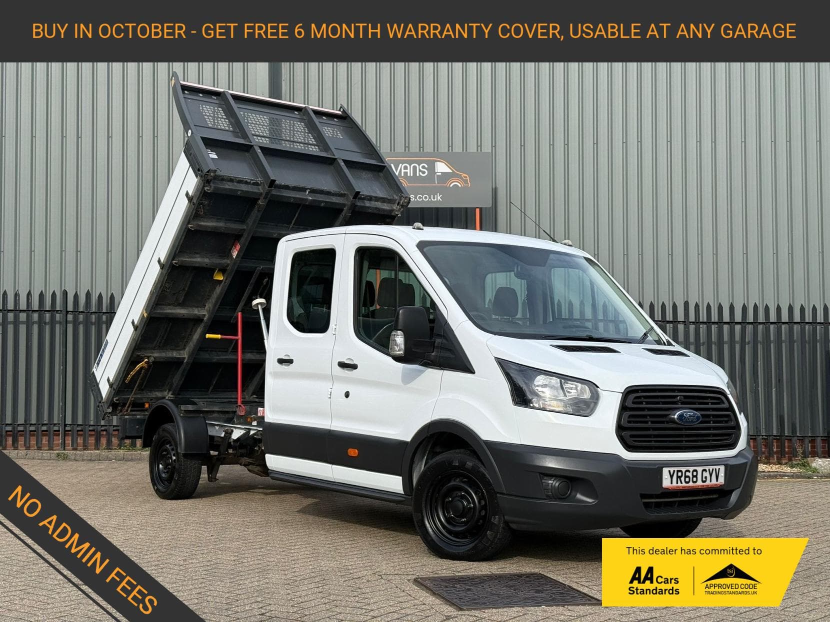 2018 Ford Transit 2.0 350 EcoBlue 1-Way Double Tipper Double Cab 4dr Diesel Manual RWD L3 Euro 6 (1-Way, 1-Stop) (130 ps)