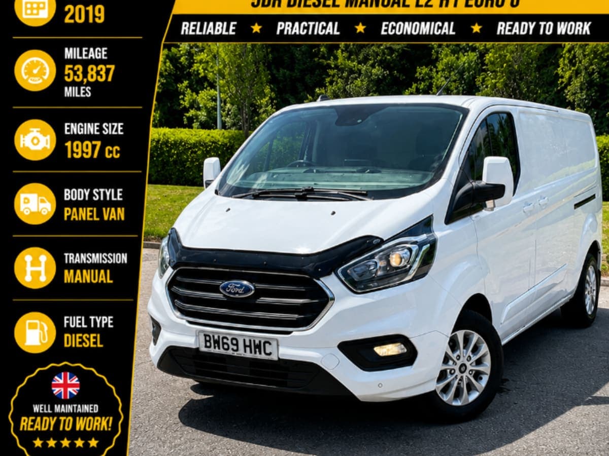 2019 FORD TRANSIT CUSTOM Diesel Panel Van | 6 Speed | 53k Miles | Excellent Condition | * * NO VAT * *💪 - Image 1