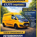“BANANAVAN” FOR SALE – Ford Transit Custom LWB High Roof – £7,777 🍌 👉 the number of sevens is negotiable 😉 - Thumbnail 1