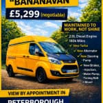 “BANANAVAN” FOR SALE – Ford Transit Custom LWB High Roof – £5,299 🍌 👉 the number of sevens is negotiable 😉 - Thumbnail 1