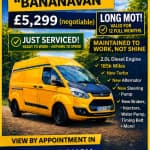 JUST SERVICED, LONG - 1 YEAR MOT - Ford Transit Custom LWB High Roof – £5,299 🍌 - Thumbnail 1