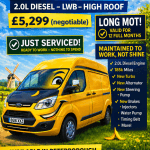 JUST SERVICED, LONG - 1 YEAR MOT - Ford Transit Custom LWB High Roof – £5,299 🍌 - Thumbnail 7