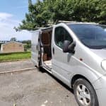 Vauxhall Vivaro 2008 – £1600 Reliable used work van. 2008 (58 plate), silver, fitted with roof rack, tow bar, full plywood lining and custom wooden shelving. Ideal cheap van for work, trades or first-time buyers. Starts and drives well. Ready to work - Thumbnail 8