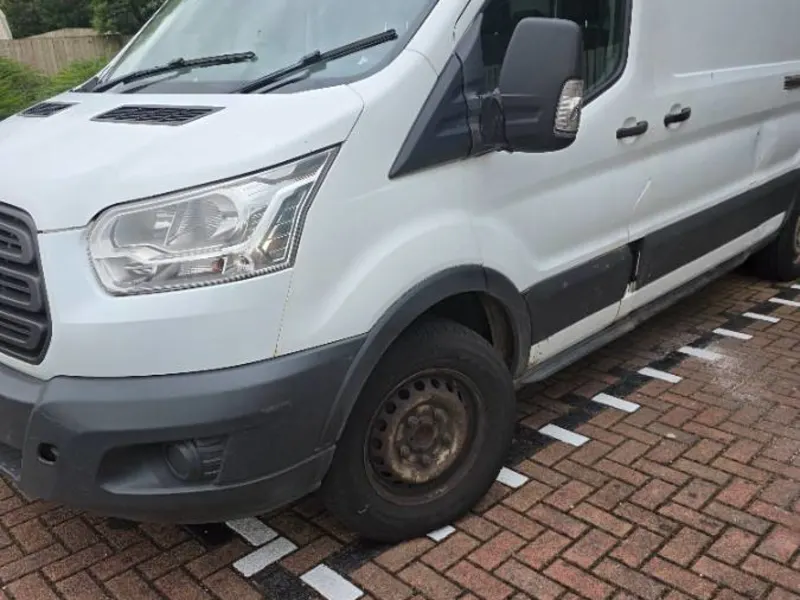 White panel van side loading door