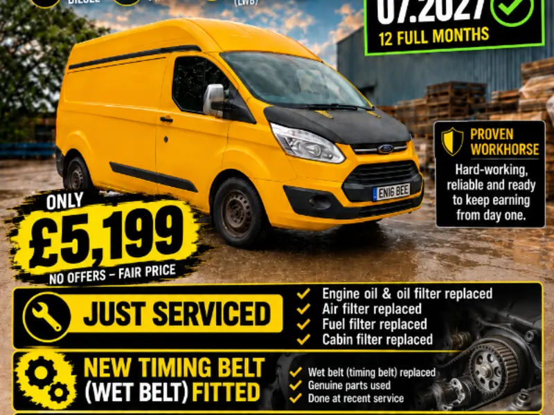 LONG - 07.2027 MOT - Ford Transit Custom LWB High Roof – £5,199🍌
